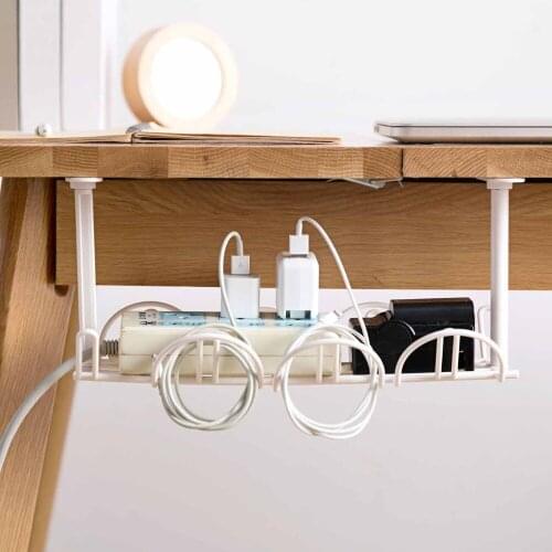 Socket Power Line Holder Power Cables Management Storage Shelf Rack Under The Table Charging Wire Tidy Organizer Shelves