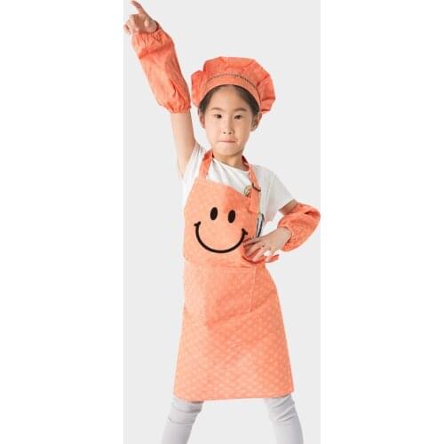 Kindergarten Children Painting Clothes Baby Eat Anti-oil Artist Aprons Girl Boy Overalls Smile