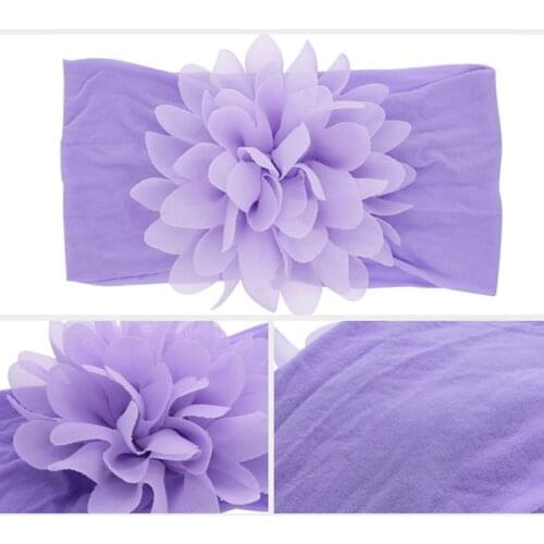 1 NEW NEW NEW NEW Newborn Baby Girls Nylon Cute Hair Band Baby Floral Chiffon Flower Stretch Headband Children\s Headdress