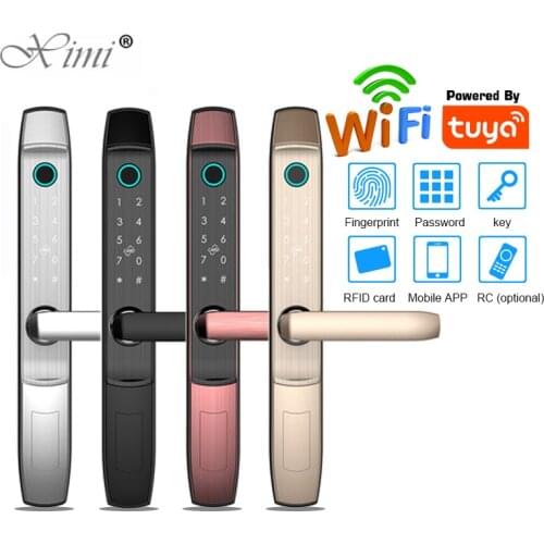 Tuya Biometric Fingerprint Lock, Security Intelligent Smart Lock With WiFi APP Password RFID Unlock,Door Lock Electronic Hotels
