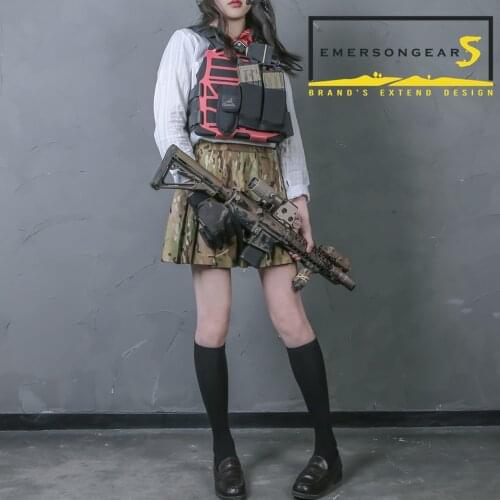 Emersongear S Series Tactical Pleated Skirt Airsoft Skirt Women Girls Student Outdoor High-waist Mini Skirt Camo Muliticam