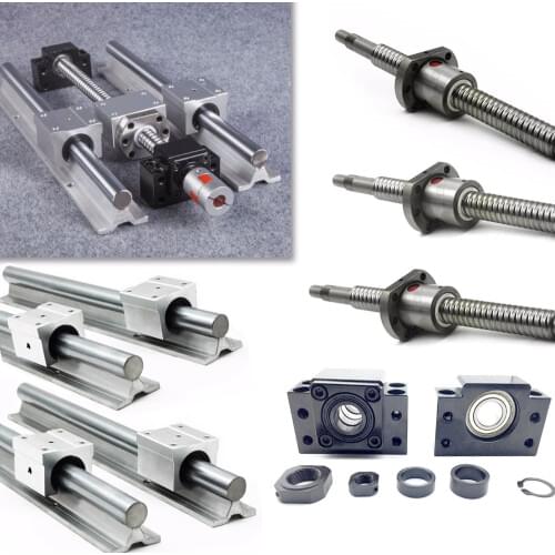 RM2005-350/1500/1500/1500mm Ballscrew + SBR20 Linear Rail + BK/BF15 + Couplings