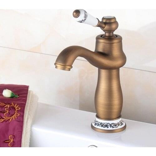 L16185 - Luxury Brass Basin Tap Bronze Color Deck Mounted Basin Faucet
