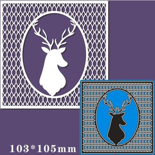 103*105mm ELK RECTANGLE CARD Metal Cutting Dies and Stamps Stencil for DIY Scrapbooking Photo Album Embossing Paper Card