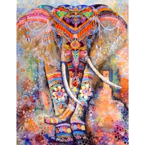 Indian Festival Elephant Animal 50x65 Digital Painting By Numbers Modern Wall Art Canvas Painting Unique Gift Home Decor 40x50cm