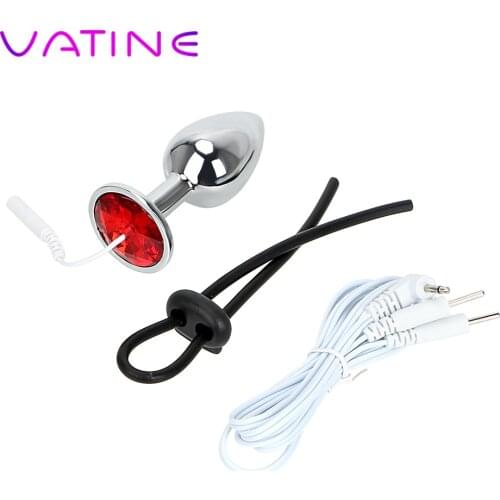 VATINE Electric Shock Set Penis Stimulator Sex Toys For Men Anal Plug & Cock Ring Electrical Climax Medical Themed Toys