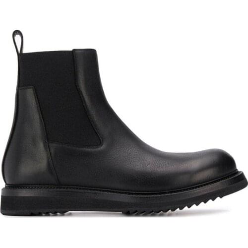 Owen Seak Men Casual Shoes High-TOP Ankle Chelsea Boots Leather Sneaker Luxury Trainers High Street Autumn Flat Black Shoes
