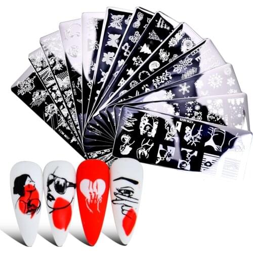 1 PC Nail Stamping Plates Flower/Lace/Fruit Pattern Nail Art Plate Stamp Templates Printing Stencil Stainless Steel