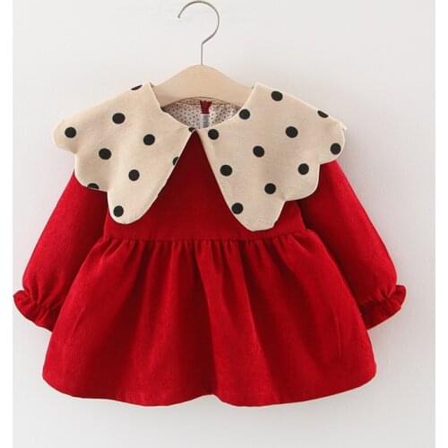 Baby Girl Dress Baby Princess Clothes Autumn Winter Corduroy Dot Long Sleeves Clothing Infant Toddler Dress Baby Girl Clothes