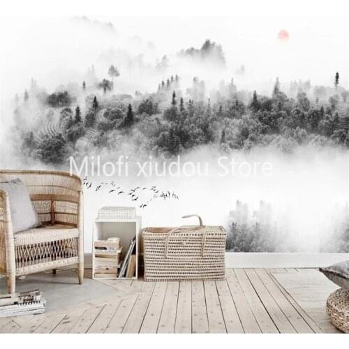 Custom 3D wallpaper mural modern minimalist natural cloud forest living room bedroom background wall decoration wallpaper