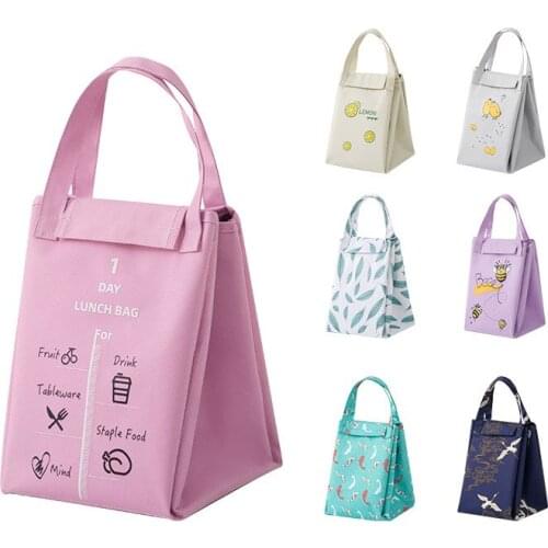 Portable Insulated Oxford Lunch Bag Thermal Food Picnic Lunch Bags For Women Functional Pattern Cooler Lunch Box Can Customized
