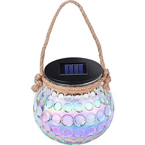 Solar Reflection Lamp Garden Light Waterproof Walkway Porch Creative Decorative Outside Multicolor Glass Hanging Lights
