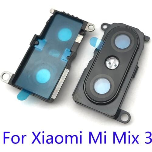 Rear Back Camera Glass Lens +Camera Cover Circle Housing Flashlight lamp glass lens For Xiaomi Mi Mix 3 Mix3