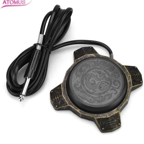 New Tattoo Power Supply Stainless Steel Foot Pedal Switch Controller Machine Footswitch Clip Cord Tattoo Accessories Tools