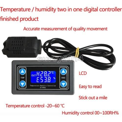 10A Thermostat Digital Temperature Humidity Controller DC 6V-30V Thermal Regulator Thermocouple LCD Display SHT20 Sensor meter