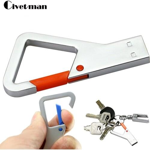 USB Flash Drive 128GB Key Ring Pendrive Metal Pen Drive 8GB 16GB 32GB 64GB USB Flash Can Customized Logo USB Stick Pendrive 256G