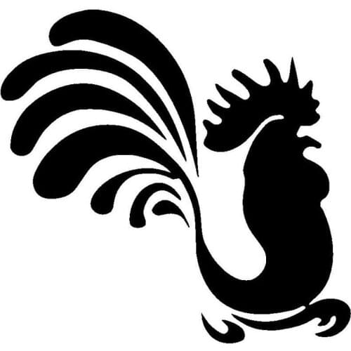 Black/Silver Rooster Country Chicken Funny Sticker Vinyl Car Styling Car Body Decal 14.2*13.5CM