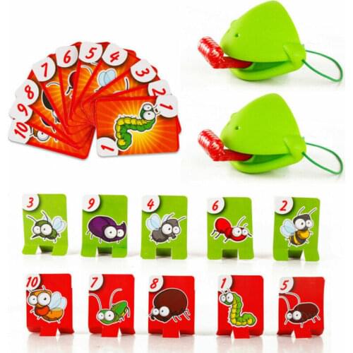 NewHot Frog mouth Take Card Tongue Chameleon Funny Board Game For Family Party Toy Be Quick To Lick Cards Toy Set