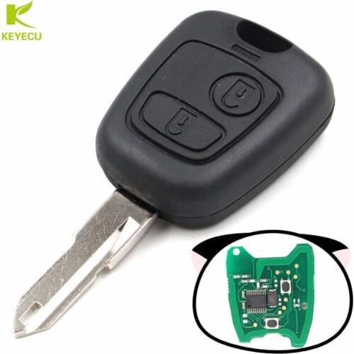 KEYECU Replacement New Uncut Remote Car Key Fob 2 Button 433MHz Electronic ID46 for Citroen C2