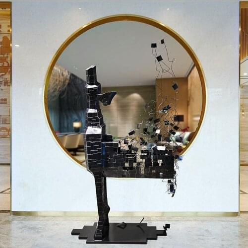 Iron sculpture decoration hotel lobby Sales Office aisle large floor decoration creative soft decoration art