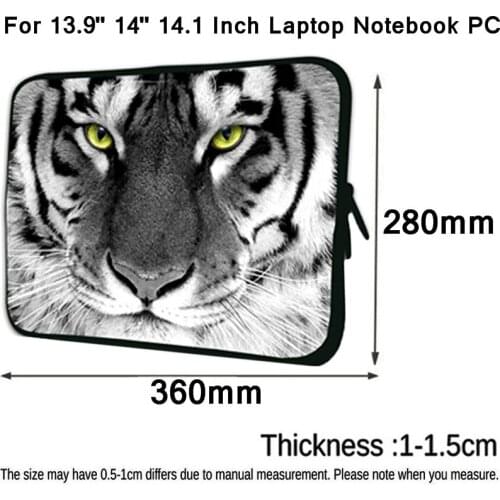 Notebook Female Bag For Chuwi LapBook Air 14.1" Huawei Mate D14 Laptop Shell Case Pouch Bag 14 / 13.9 Inch Tiger Prints Mens Bag
