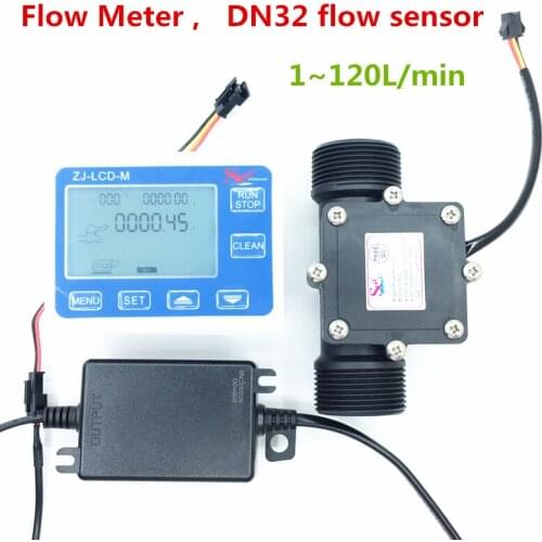 ZJ-LCD-M flow meter controller+1.25"Hall flow sensor DN32+NTC temperature sensor