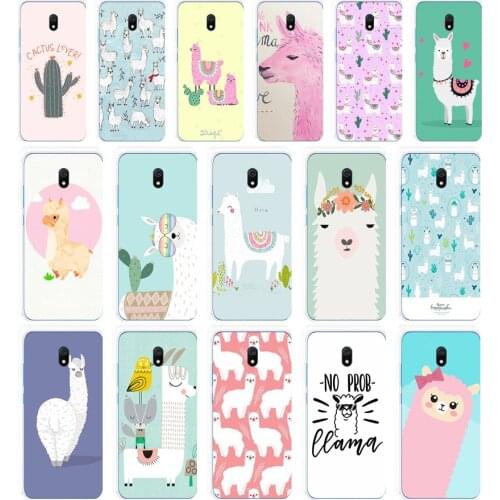 02 Cute Llama Alpaca Animals Cartoon gift Soft Silicone Tpu Cover phone Case for Xiaomi Redmi 8 8A Note 8T 8t Pro