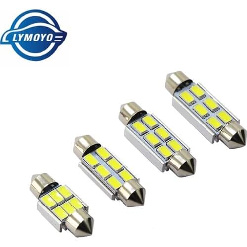 100pcs/lot Festoon CANBUS 31mm 36mm 39mm 41mm C5W led ERROR FREE 5630 6 LED smd interior reading white ice blue bulbs dome lamp