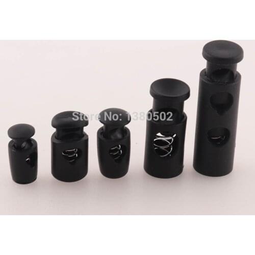 20pcs plastic Cord End Locks Toggles Black Color Drawstrings Elastic Cord End Adjuster Stopper DIY Craft for Clothes Garment