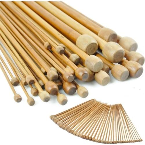 36 Pcs Bamboo Crochet Hook Set DIY Knitting Needles Handle Knitting Weave Yarn Crafts Knitting Tools 18 Sizes 2mm-10mm