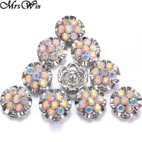 6pcs/lot Fashion Snap Drilled flowers Accessories Jewelry for 18MM Snap Jewelry Vintage Buttons for snap bracelets for women