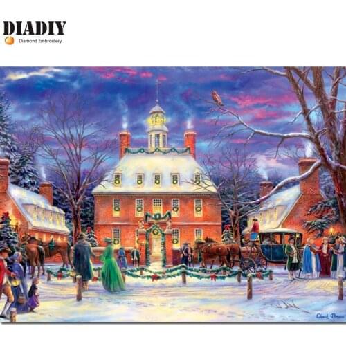 Diamond Embroidery 5D DIY Diamond Painting winter scenery Diamond Painting Rhinestone Cross Stitch Christmas Decoration