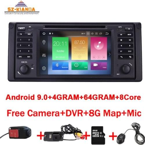 4GB RAM 64GB ROM 8Core 1 din Android 10.0 Car Multimedia Radio Stereo for BMW E39 E53 X5 Wifi Bluetooth DVR RDS USB GPS Navi