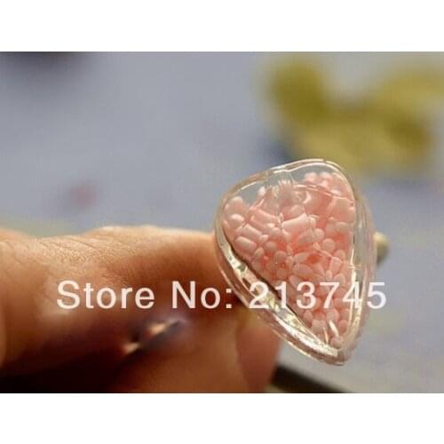 Free ship! 20sets/lot charm 18*28mm leaf Glass Bubble & Ring set( don't include the filler) glass globe vial pendant