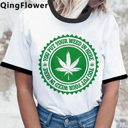 Bong Weed clothes women plus size aesthetic print summer top top tees kawaii streetwear