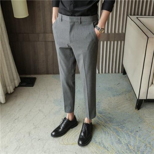 2021 Brand clothing Mens spring High quality slim fit Business suit Pants/Male High quality tight suit trousers Pencil pants