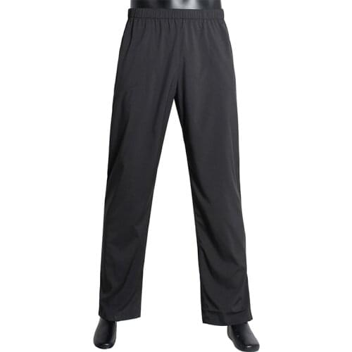 Mens Elastic Waist Casual Pants Black Mens Straight Jogging Bottoms Joggers Male Long Trousers White Muslim Men Sweatpants