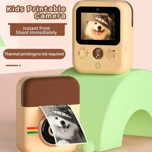 Children Instant Print Camera With Printing Paper Dual-camera HD Video Recording Cartoon Creative Digital Toy For Gift Boys Gift