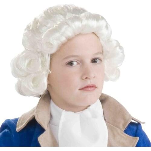 Kids Halloween Cosplay Wig Children Carnival Party Supplies Lawyer Judge Pianist Music Court Piano Performance Wig
