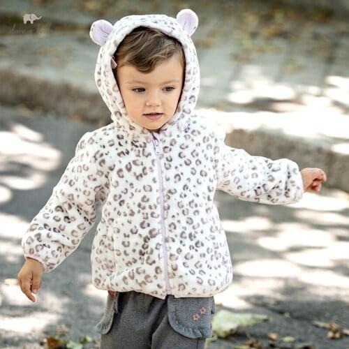 DBJ18375 dave bella winter baby unisex fashion cartoon print hooded coat children girls boys tops infant toddler outerwear