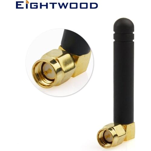 Eightwood 868MHz 915MHz Antenna 1.5dbi Omni Aerial With SMA Male Right Angle Connector for GSM GPRS Security RFID Homematic CCU2