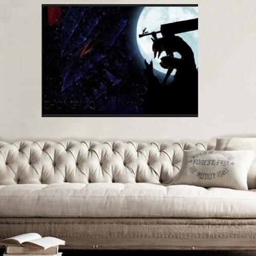 Hd printed Berserk Poster Japan Anime Art Silk Posters Wall home Decor Prints quadro cuadros no frame