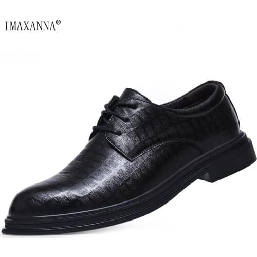 IMAXANNA New Mens Leather Shoes Fashion Trend Spring And Summer Soft Bottom Korean Business Wedding Formal Wear Casual Shoes