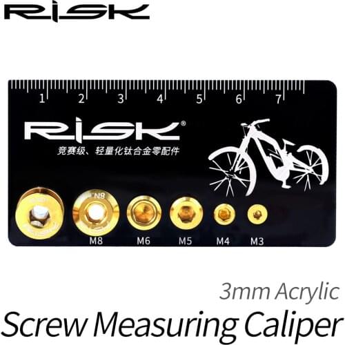 RISK Screw Measuring Ruler Portable Caliper Mountain/Road Bicycle Bolt Screw Measure tool Metric MTB Bike Screw Length meter
