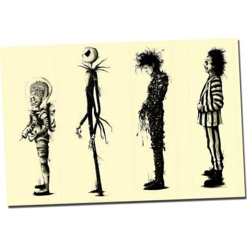 Tim Burton Movie Beetle juice Edward Scissorhands Movie retro vintage Poster Print Great Pictures On The Wall