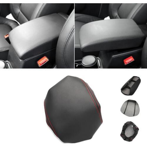 Soft Leather Armrest Cover For VW Tiguan 2014 2015 2016 Car Accessories Interior Center Console Lid Armrest Box Cover Trim