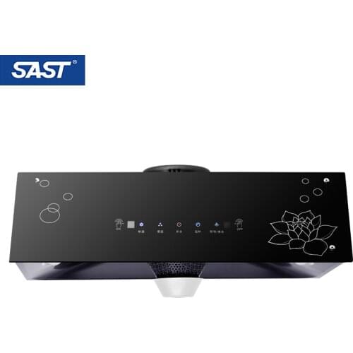 220V SAST Kitchen Range Hoods Large Suction Chinese Style Free Disassemble & Washing Top Suction Hood Button Touch Type
