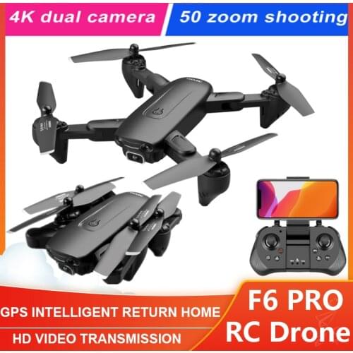 F6 PRO Folding Remote Control Helicopter 4K HD Dual Camera Aerial Photography RC Drone GPS Positioning Professional Quadrocopter
