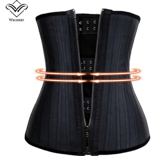 25 Steel Bones Latex Waist Trainer Cinchers Slimming Tummy Shapers Shapewear Women Reducing Belts Zipper Tummy Control Plus Size