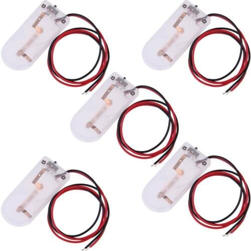Top Deals 5 x 6 V 2 x CR 2032 Coin Battery Holder Case Power Switch (Transparent)